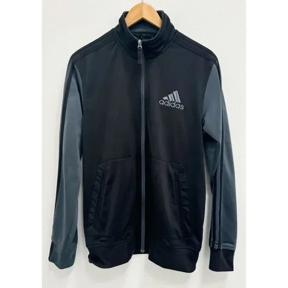 Adidas Black & Gray Full Zip Track Jacket | Size M - Picture 4 of 7